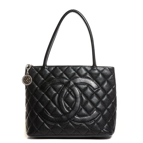 chanel caviar black tote|CHANEL Caviar Quilted Medallion Tote Black .